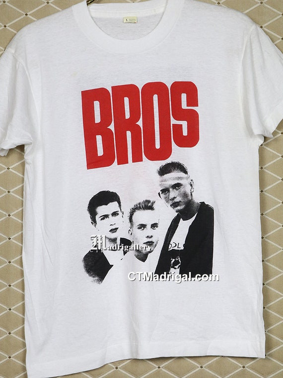 BROS T-shirt, Vintage Rare Soft Thin Screen Stars Tee Shirt 1980s