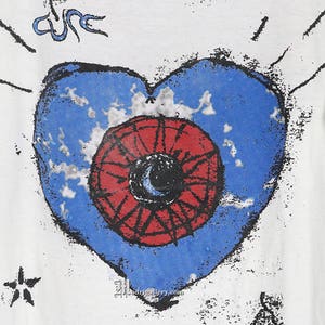 The Cure 1992 Wish Tour shirt, vintage rare T-shirt, white tee, Robert Smith, The Glove, Siouxsie and the Banshees, heart image 2