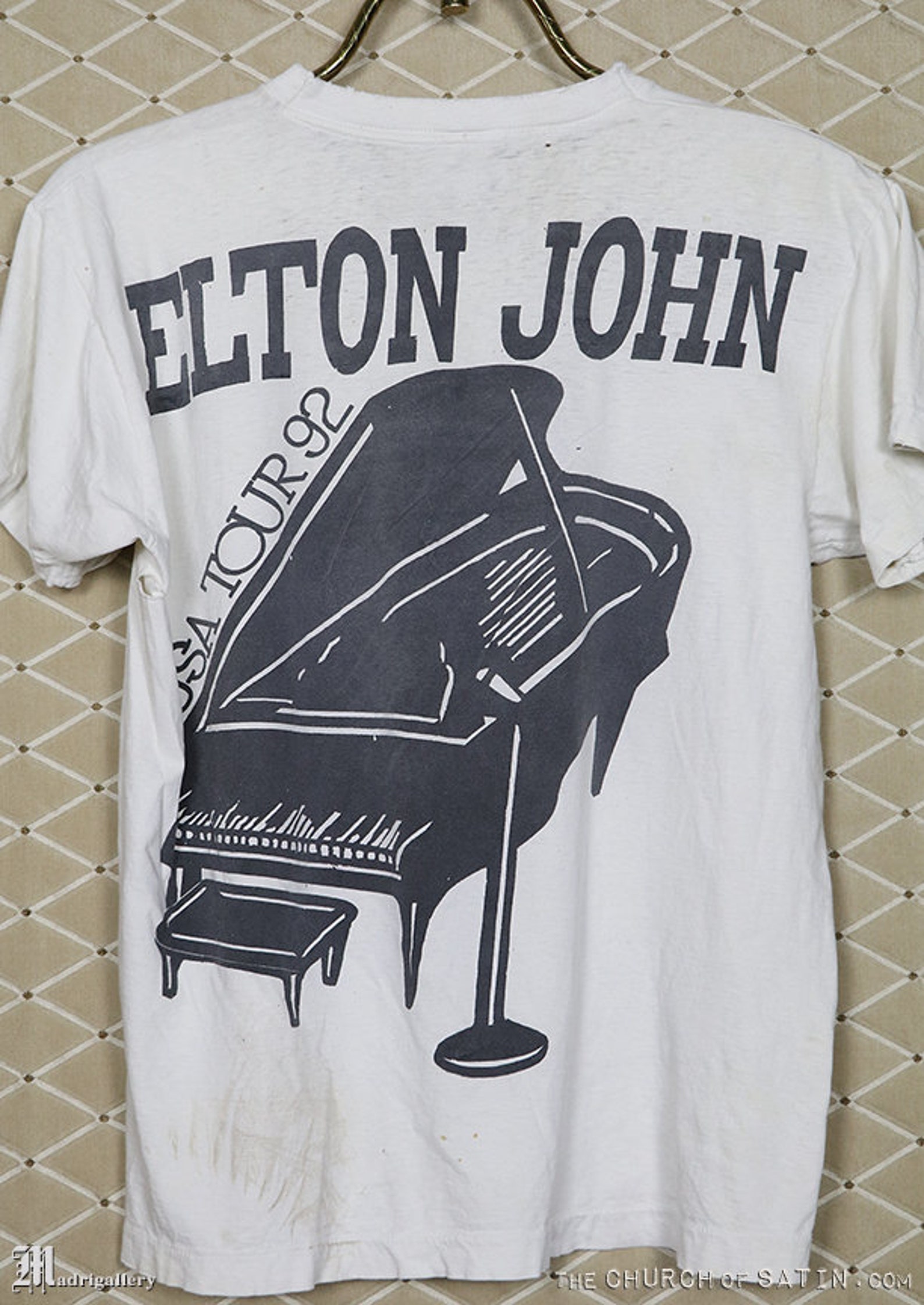 Elton John Tshirt Vintage White Tee Shirt Bob Dylan Etsy