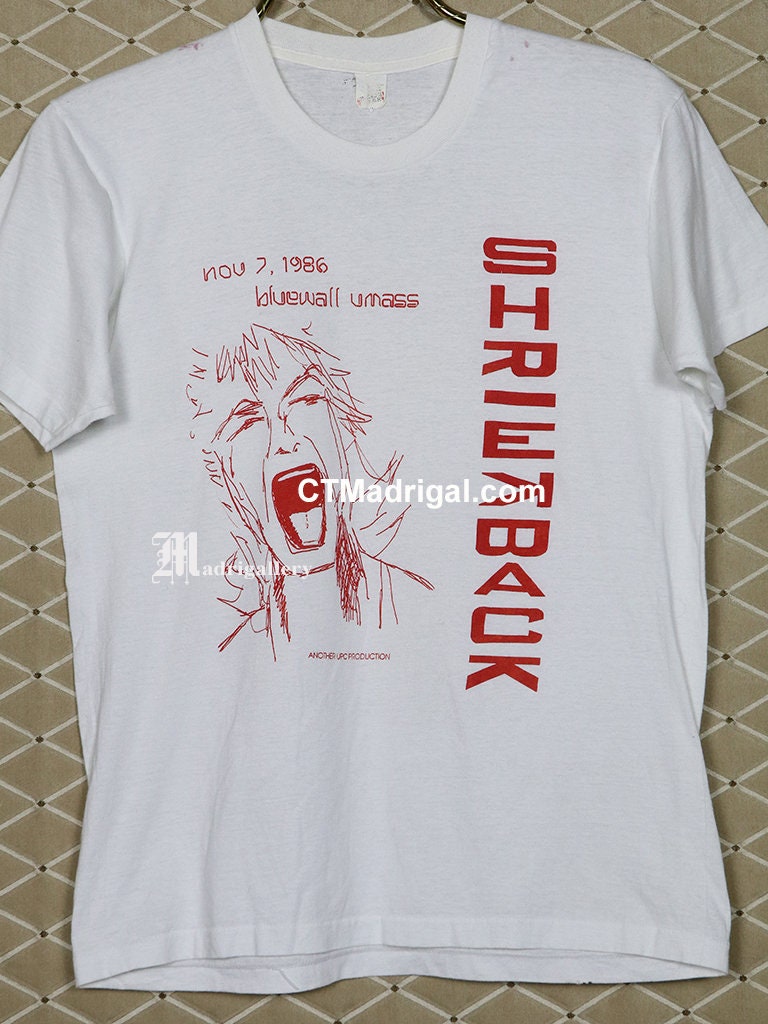 Shriekback Shirt, Vintage Rare T-shirt Soft Thin White Shirt 