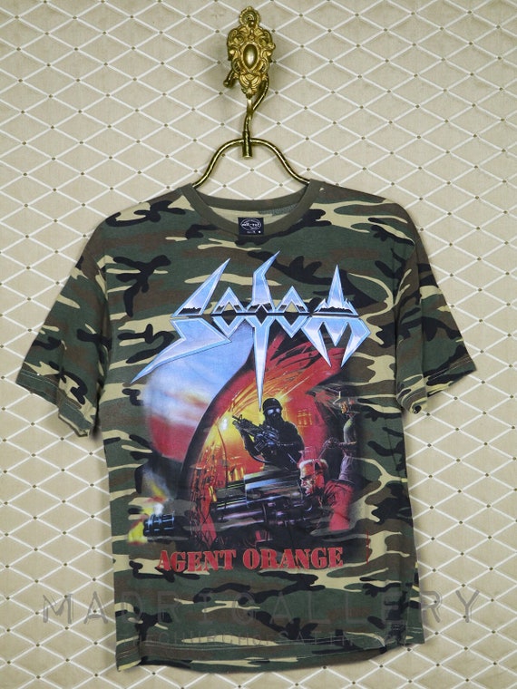 cororful／Sodomほか Sodom T-shirt, Agent Orange Shirt, Vintage Rare Camo Tee, Thrash