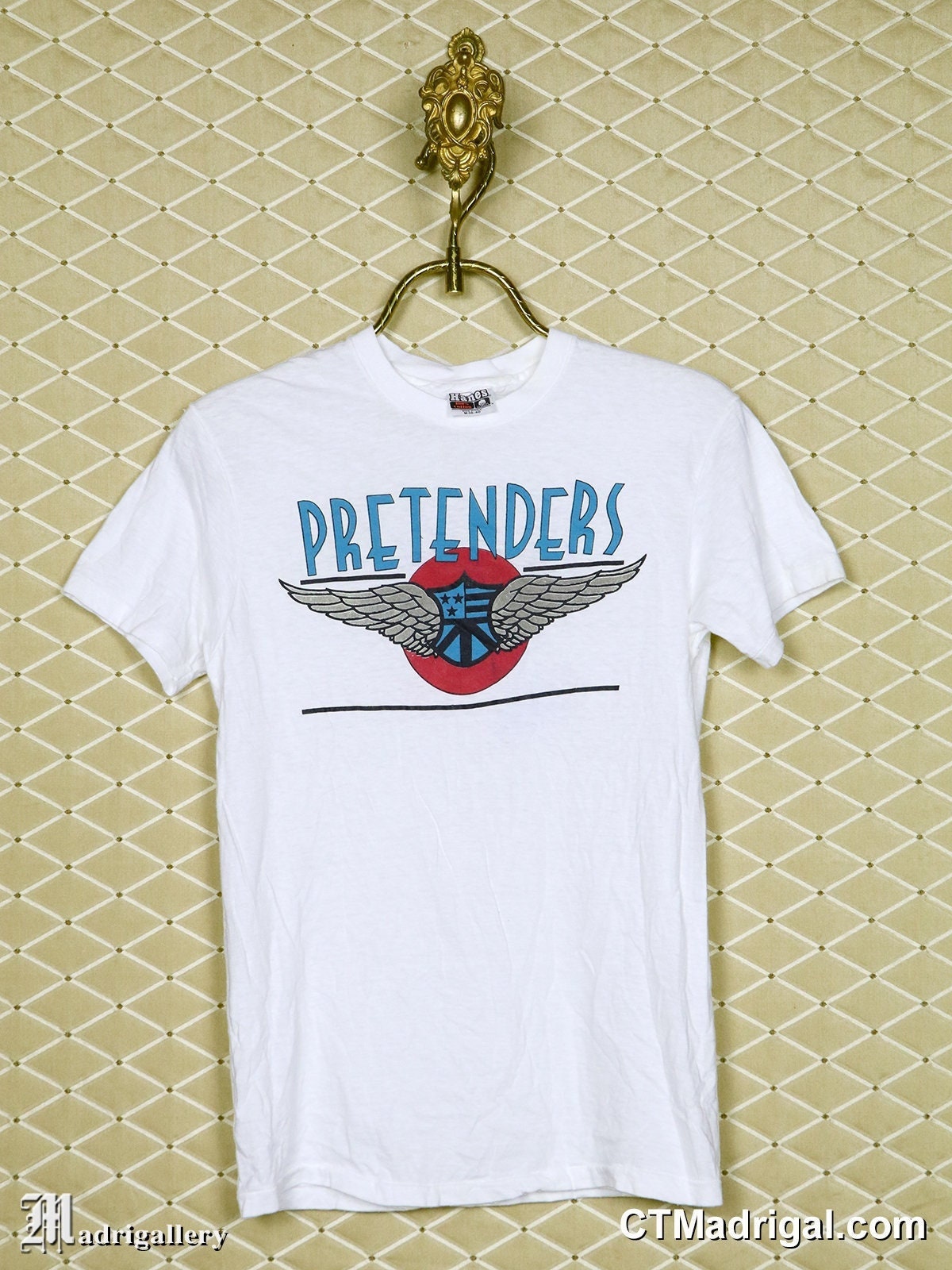 Pretenders T-shirt, 1980s Vintage Tee Shirt, Soft Thin White