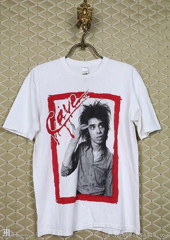 Nick Cave t-shirt, The Birthday Party white tee sh