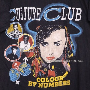 Culture Club t-shirt, vintage rare Boy George black tee shirt, Colour By Numbers, New Wave, Duran, Adam Ant, Billy Idol Cyndi Lauper Rupaul image 2