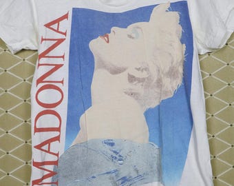 Madonna T-shirt Vintage Rare White Tee Shirt True Blue 1980s 80s