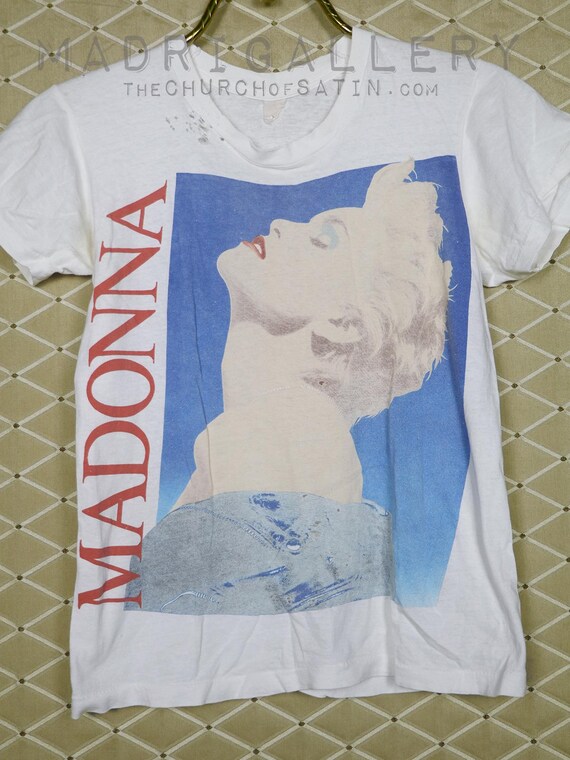 Madonna T-shirt Vintage Rare White Tee Shirt True Blue 1980s 80s
