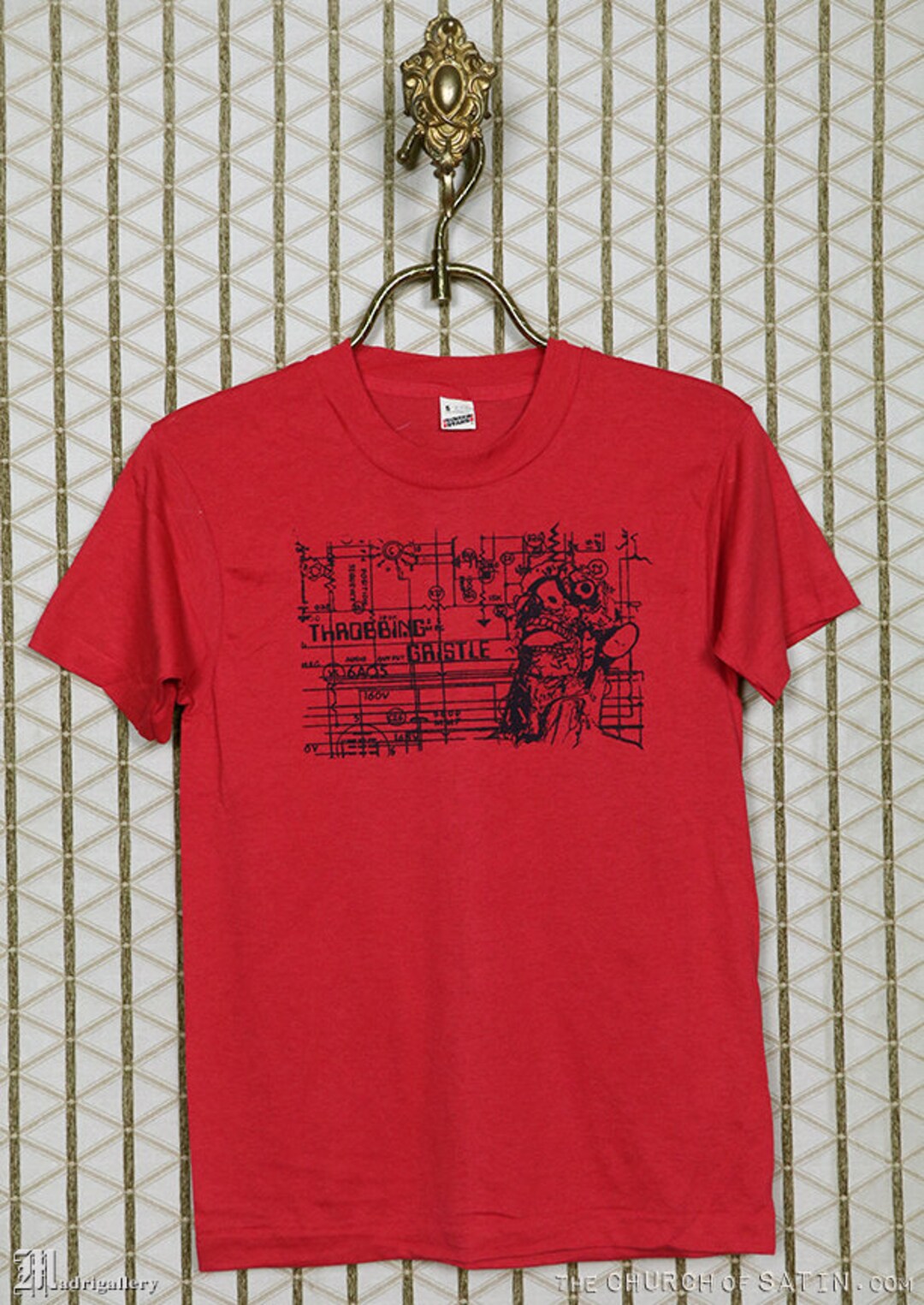 Throbbing Gristle T-shirt, Vintage Rare Tee Shirt, Red