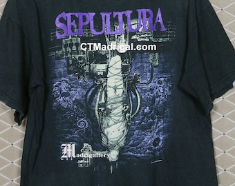 Sepultura Tour T-shirt, Black Tee Shirt, Vintage Rare Metal Thrash