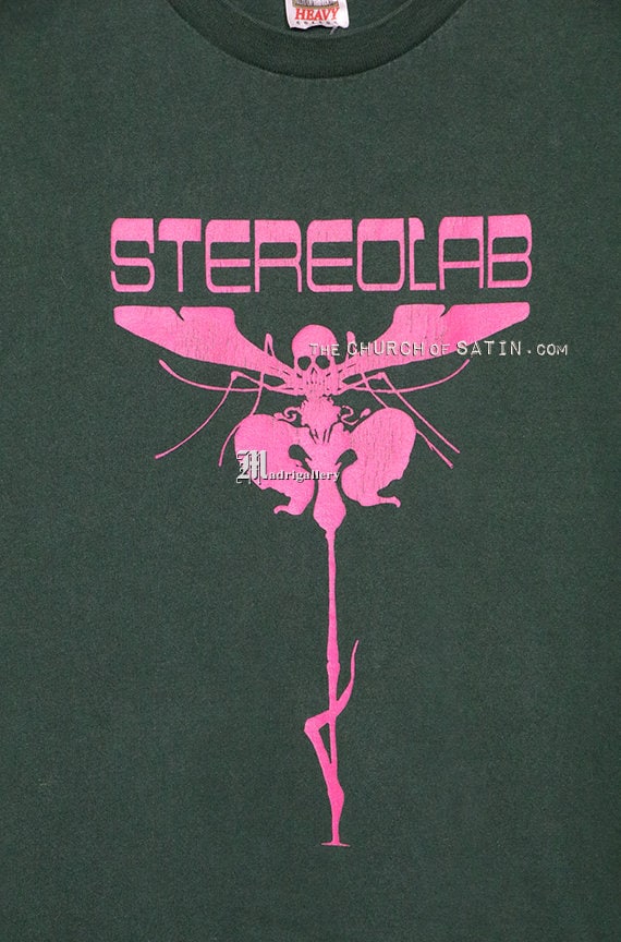 Stereolab T-shirt, Vintage Rare Tee Shirt, Faded Green Shirt