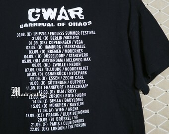 GWAR T-shirt, Vintage Rare Concert Tour Ozzy Anthrax Pantera