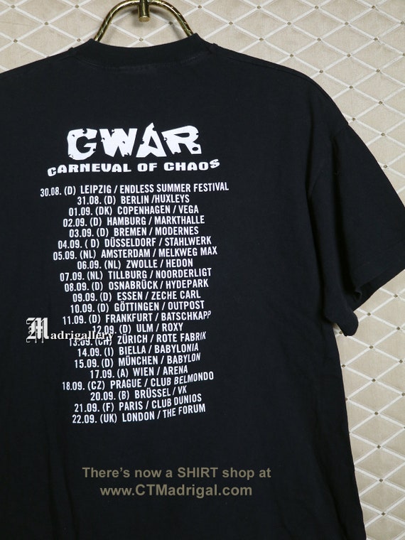 GWAR T-shirt, Vintage Rare Concert Tour Ozzy Anthrax Pantera