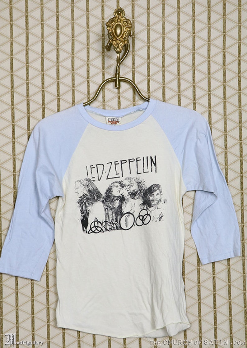 Led Zeppelin tshirt Zoso vintage rare raglan sleeve tee Etsy