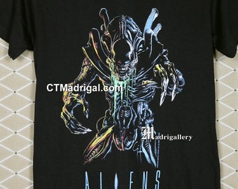 Rhime Alien Uniberse 1995 ブラックTシャツ 90s alien T-shirt | What'z up