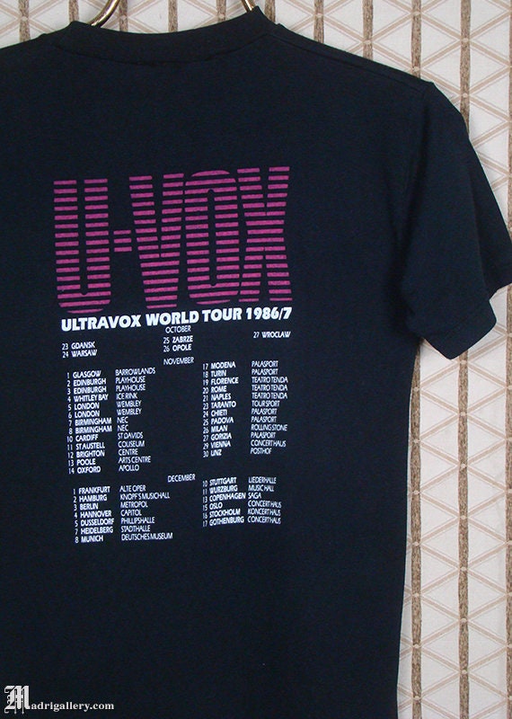 Ultravox 1986 tour shirt, vintage rare T-shirt, concert tour tee, 1980s 80s New Wave, U-VOX, Midge Ure, Tiger Lily Depeche Mode Joy Division View 4