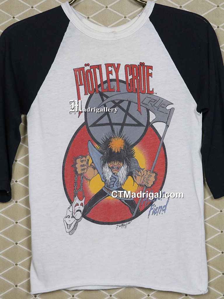 Motley Crue Shirt Vintage Rare Tour T-shirt 1980s 80s 1985 Kiss