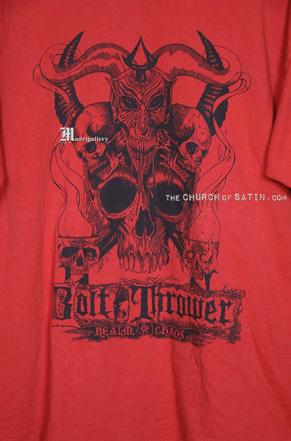 Bolt Thrower Shirt, Red T-shirt, Realm of Chaos Tee, Death Metal