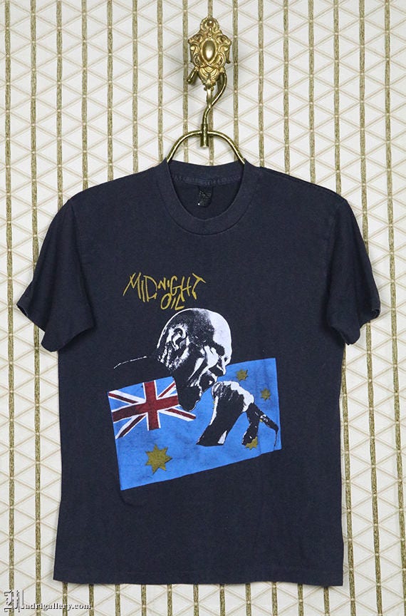 Midnight Oil vintage rare T-shirt, soft thin black