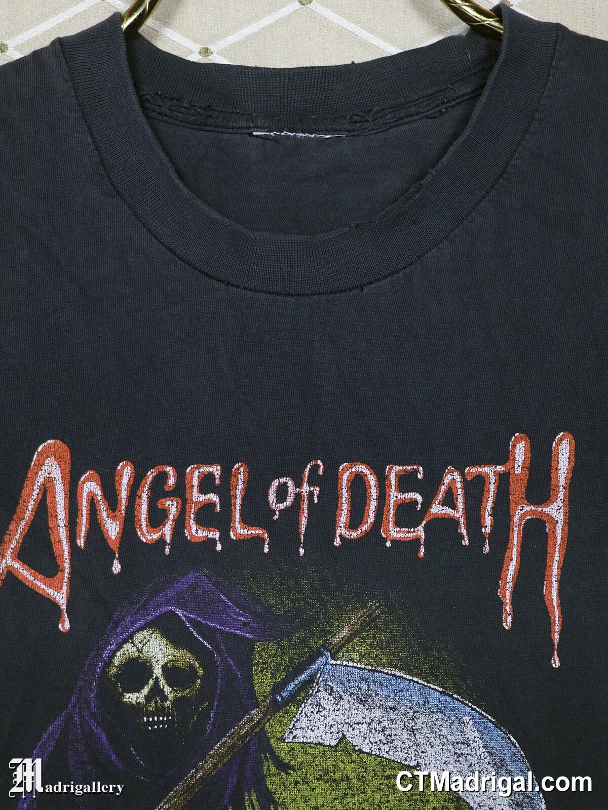 [ジャンク] THE GRIM REAPER Tシャツ ANGEL OF DEATH M GRIM REAPER SKULL SKULLS SCYTHE SKELETON ANGEL OF DEATH