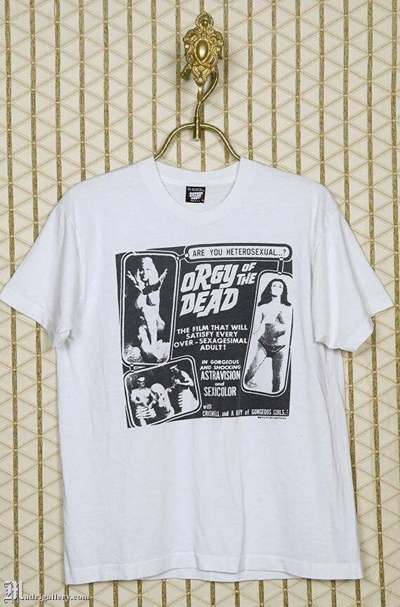 ESTHER 映画 ヴィンテージTシャツ Orgy Of The Dead ホラー映画シャツ、ヴィンテージ レア T シャツ