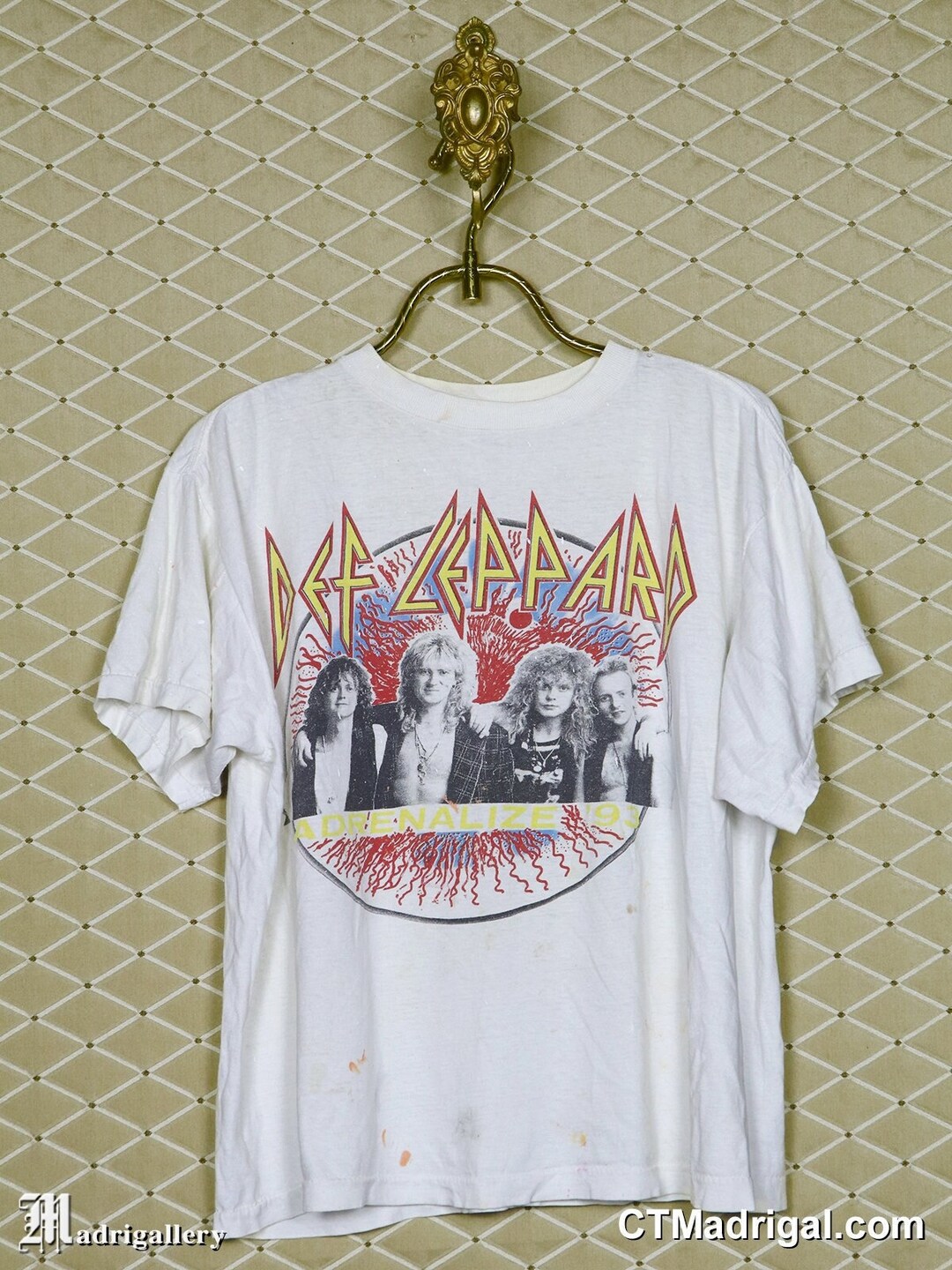 Def Leppard T-shirt, Thrashed White Tour Shirt, Heavy Metal Tee