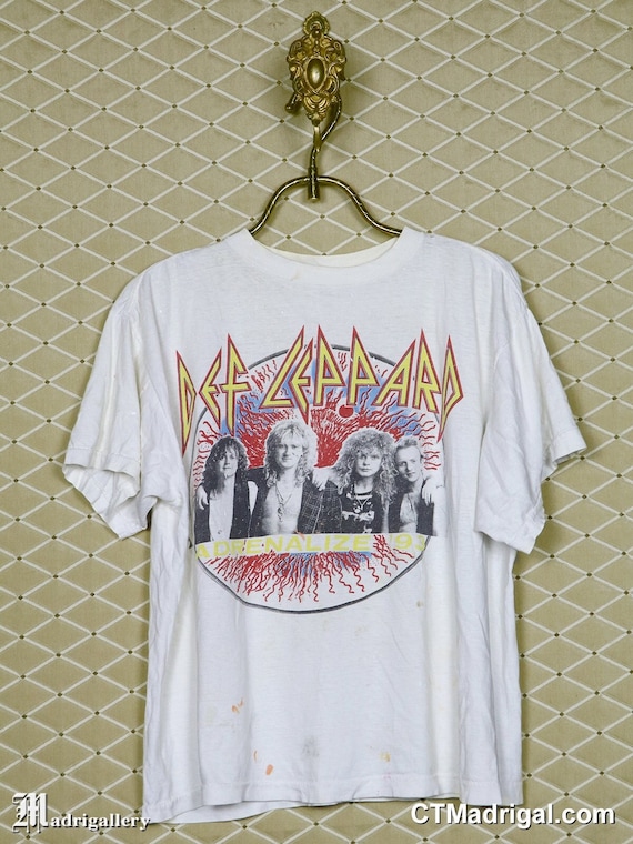 Def Leppard T-shirt, Thrashed White Tour Shirt, Heavy Metal Tee