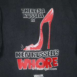 W HORE shirt Ken Russell movie T-shirt horror punk gothic feminist John Waters Showgirls Fatal Attraction Basic Instinct America Psycho