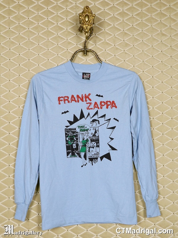 Frank Zappa T shirt Vintage Rare Soft Thin Blue Tee Shirt