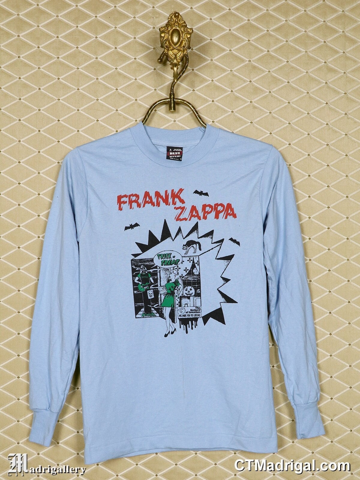 Frank Zappa T-shirt, Vintage Rare, Soft Thin Blue Tee Shirt 
