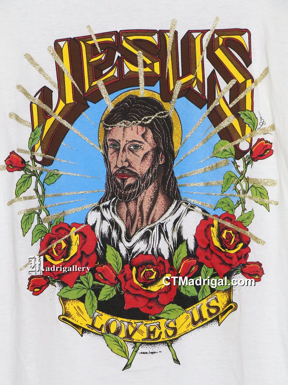 イエス・キリストのTシャツ ヴィンテージ レア ソフト 薄手 白シャツ 