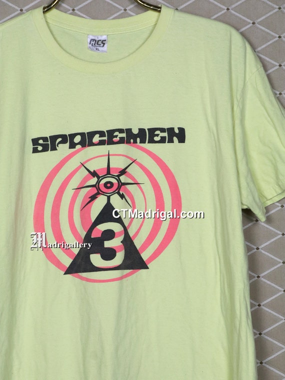 Spacemen 3 t-shirt, vintage rare faded yellow tee… - image 2