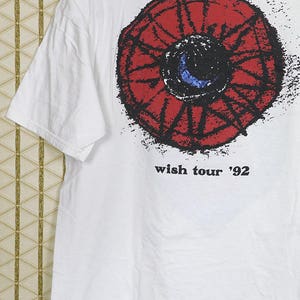 The Cure 1992 Wish Tour shirt, vintage rare T-shirt, white tee, Robert Smith, The Glove, Siouxsie and the Banshees, heart image 5