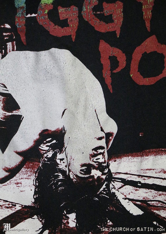 Iggy Pop T-shirt, Vintage Rare Tee Shirt, Stooges, Faded Black Tee