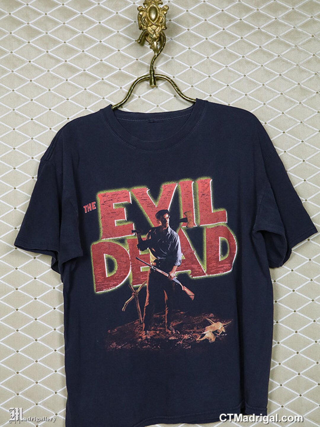 VTG 1990s Evil Dead Horror Movie Promo T-Shirt M [Rotten Cotton]  (USED/DAMAGED)