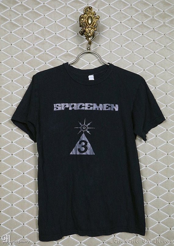 Spacemen 3 t-shirt, vintage rare faded black tee s