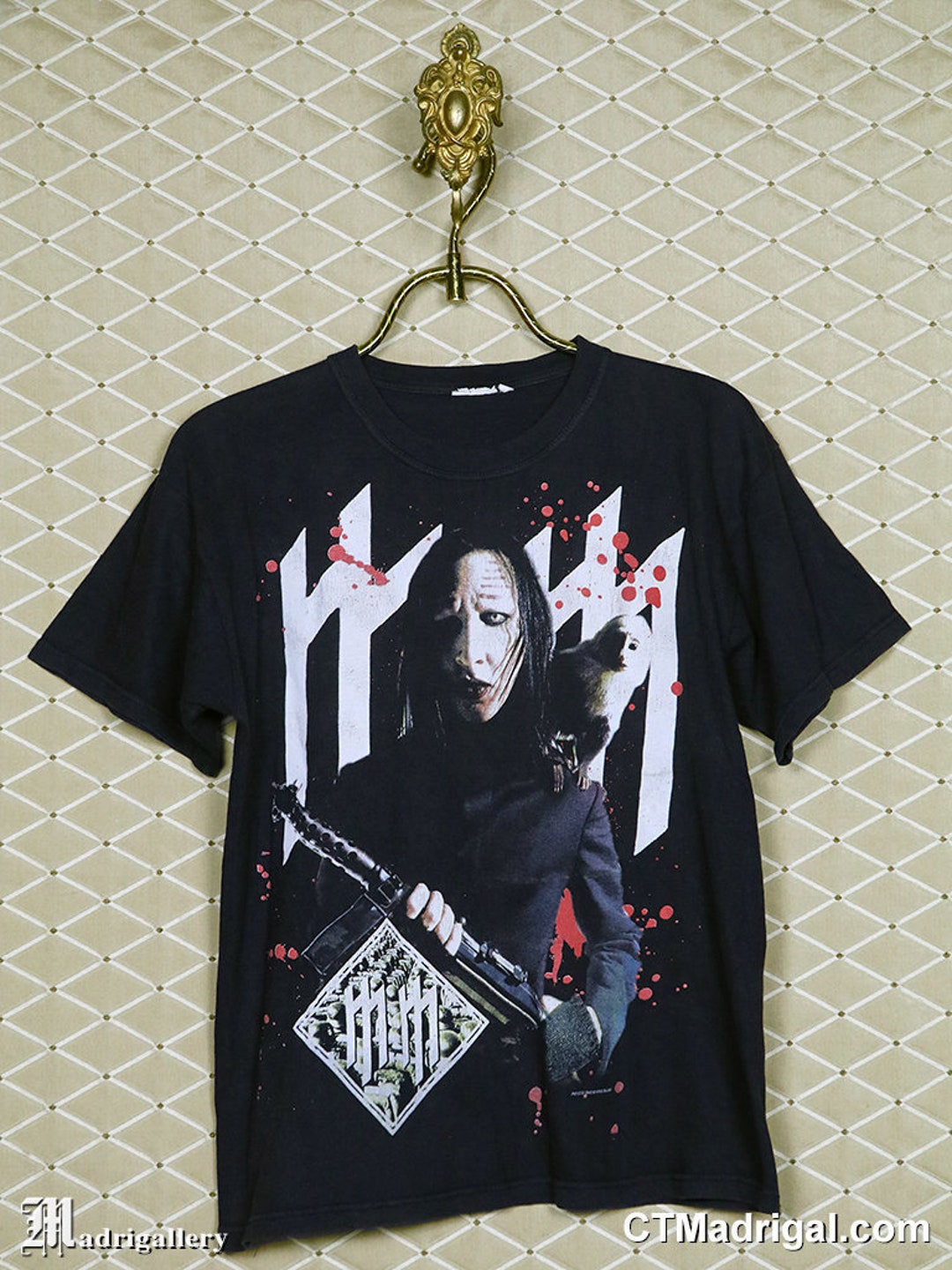Vintage Marilyn Manson T Shirt Pro Tees Medium Black Big