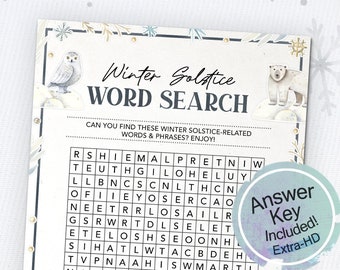 Winter Solstice Word Search | Winter Word Search Game | Printable Winter Game | Winter Activity | Winter Games for Kids | Teacher Resources