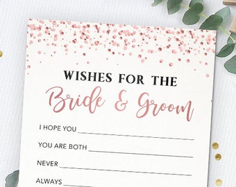 Wishes for the Bride and Groom, Printable Bridal Shower Game, Instant Download Bridal Shower Games, Wedding Game, Memory Card, Confetti