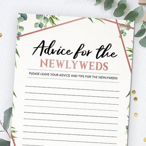 Advice for the Newlyweds Advice Card Bridal Shower Game - Etsy