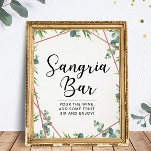 Sangria Bar Sign Printable Sangria Bar Bridal Shower Sign - Etsy