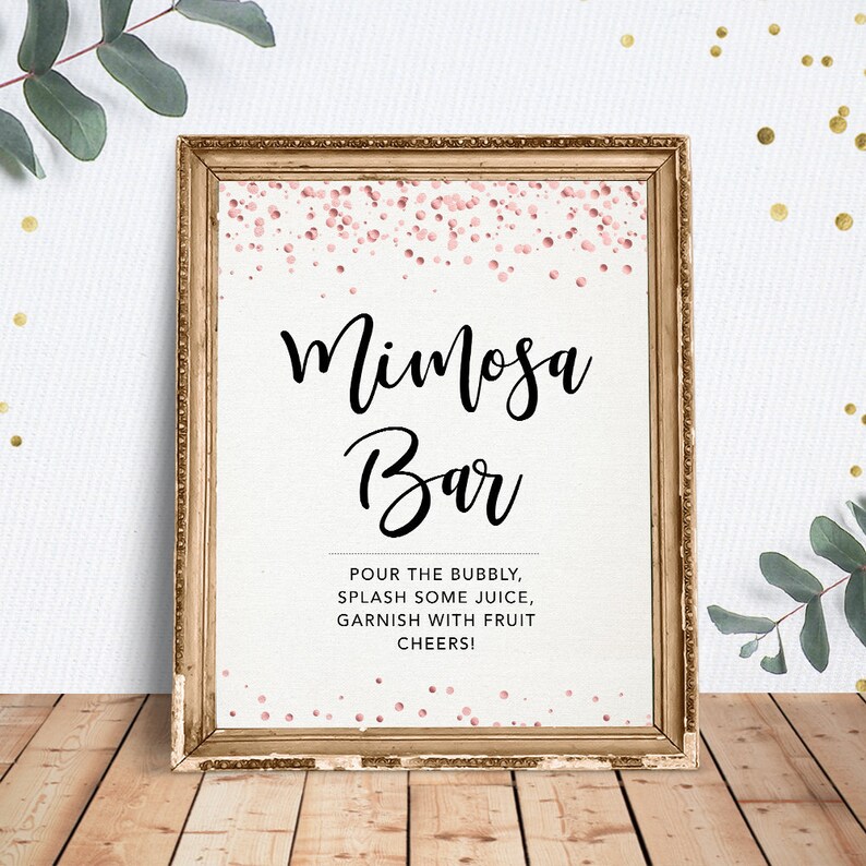 Mimosa Bar Sign Printable Sign Bridal Shower Decor Bridal Etsy