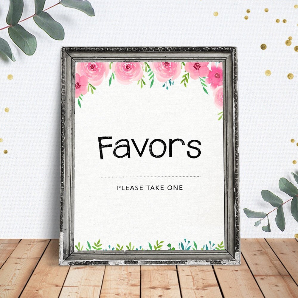 Bridal Shower Favors Sign Bridal Shower Sign Wedding Sign Etsy España