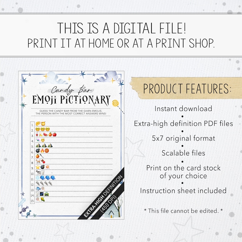 Candy Bar Emoji Pictionary Game Halloween Emoji Pictionary Etsy