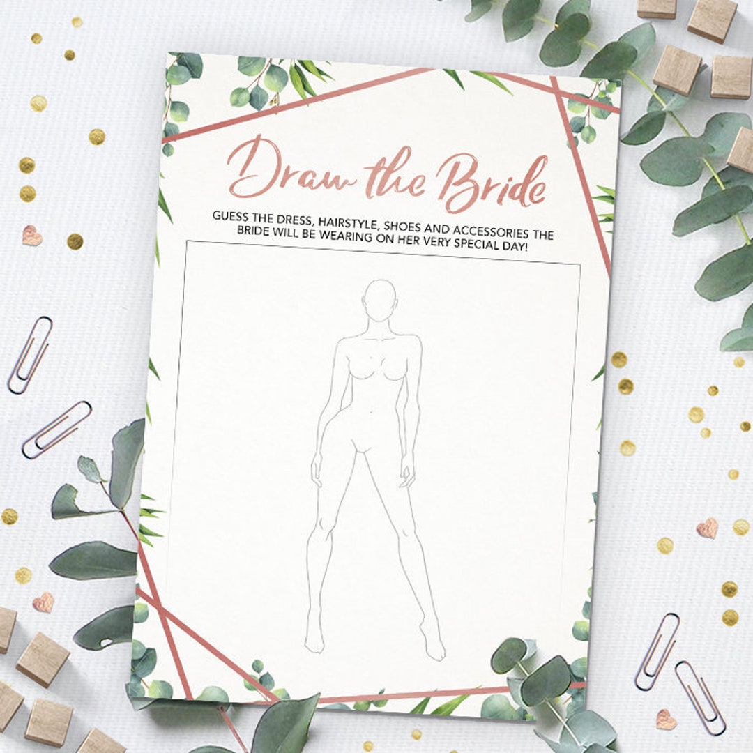 Draw the Bride Draw the Dress Printable Bridal Shower Game - Etsy Canada