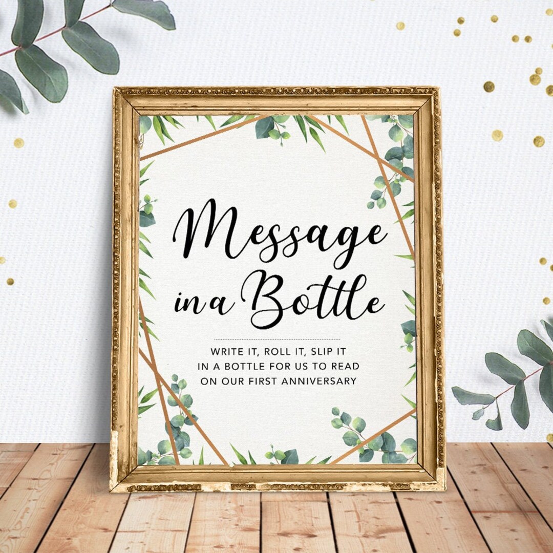 Message in a Bottle Sign Printable Message in a Bottle - Etsy