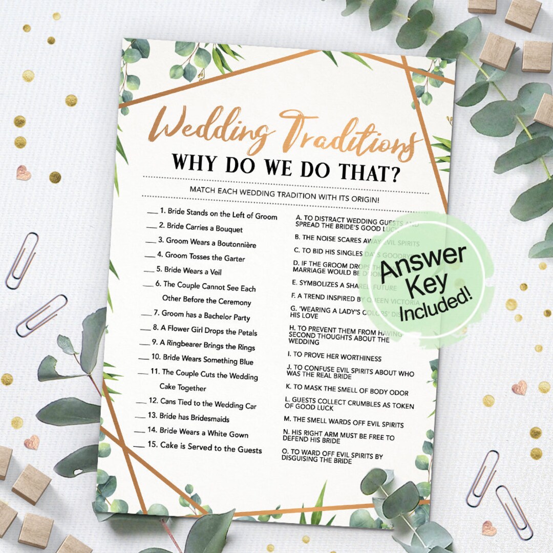 Wedding Traditions, Bridal Shower Games Printable, Bridal Shower Game