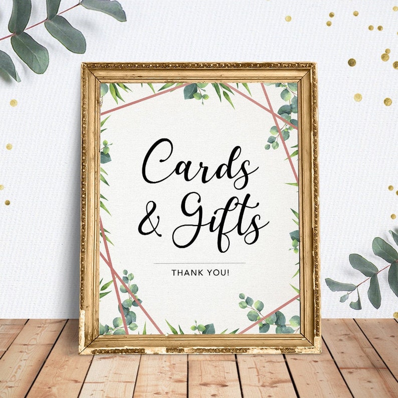 Greenery Printable Sign Cards and Gifts Sign Instant Download Bridal Shower Rose Gold Bridal Shower Sign Bridal Shower Sign Greenery