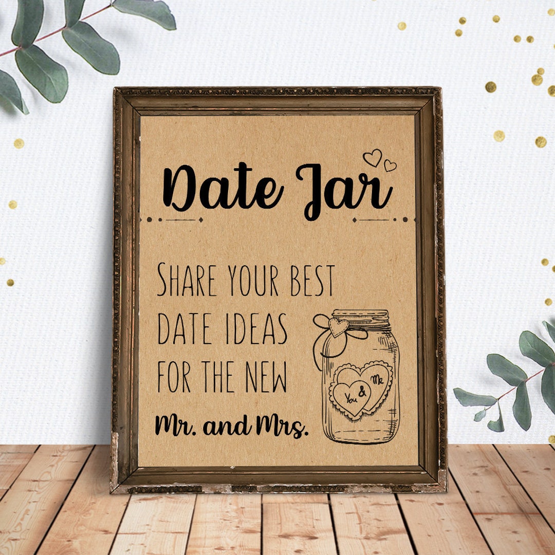 Date Jar Sign Printable Wedding Sign Bridal Shower Sign - Etsy