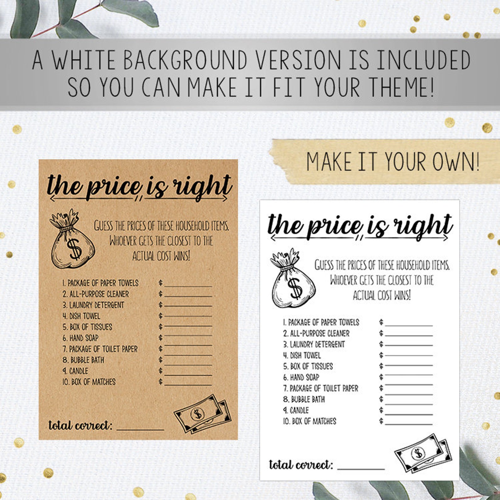 The Price is Right Bridal Shower Games Printables Bridal - Etsy The Price is Right Bridal Shower Games Printables Bridal - Etsy