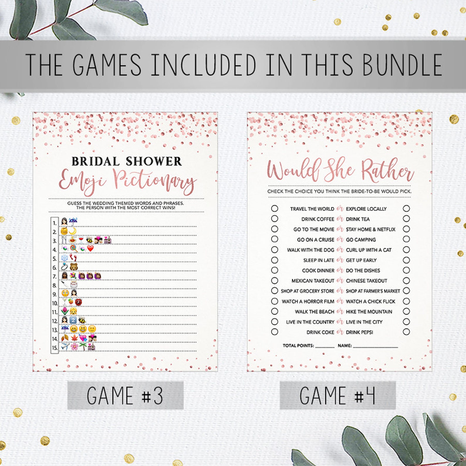 Shower Game Bundle Bridal Shower Games Printable Bridal Etsy Israel
