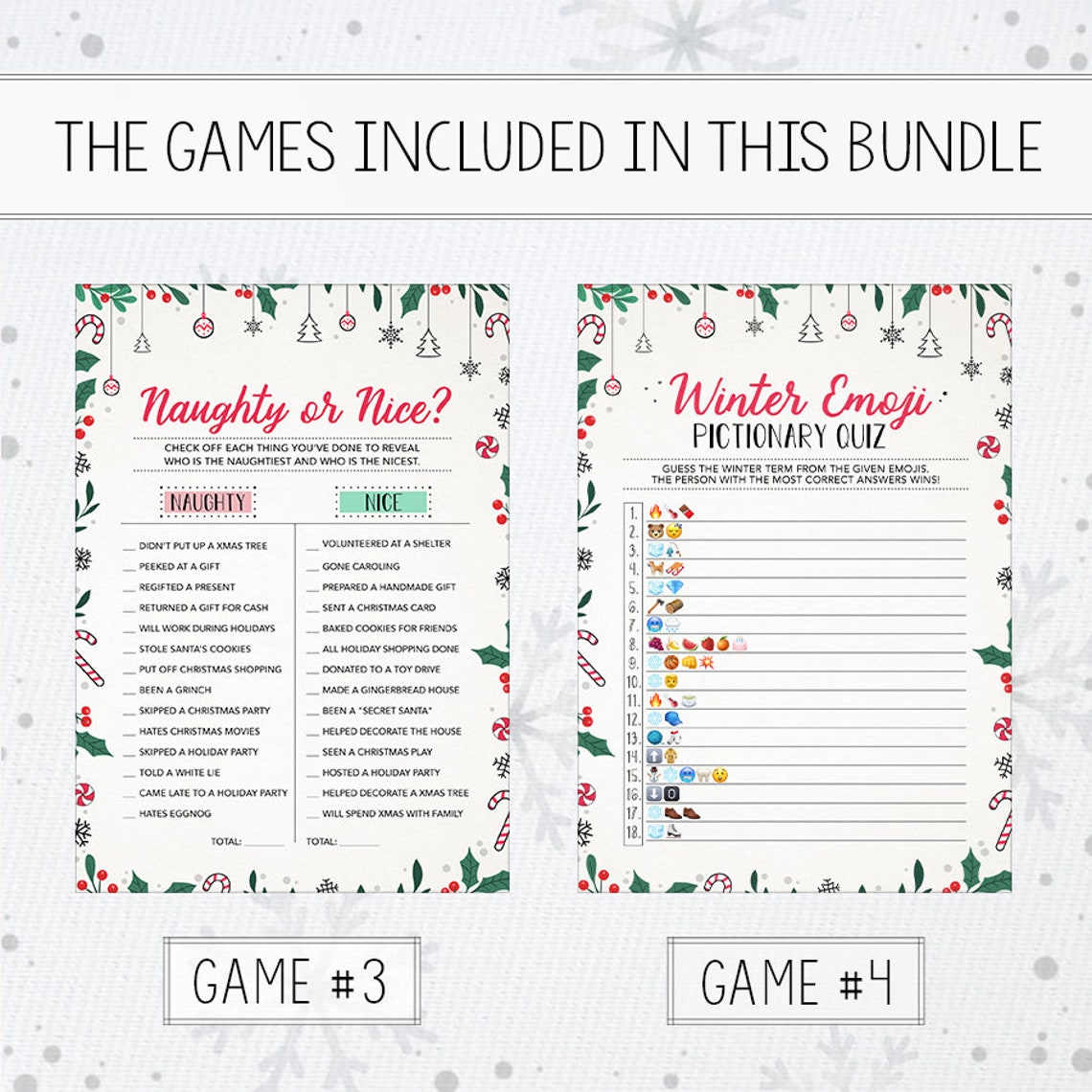 Bundle of 7 Christmas Games Christmas Printable Games - Etsy